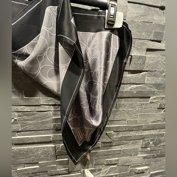 COACH 100% Silk Charmeuse Square Scarf w/Large Signature “C” Allover Print - Picture 7 of 12